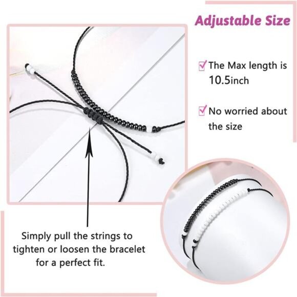 Pinky Promise Matching Bracelet for Couples Soulmate Man Distance Relationship - Picture 4 of 7